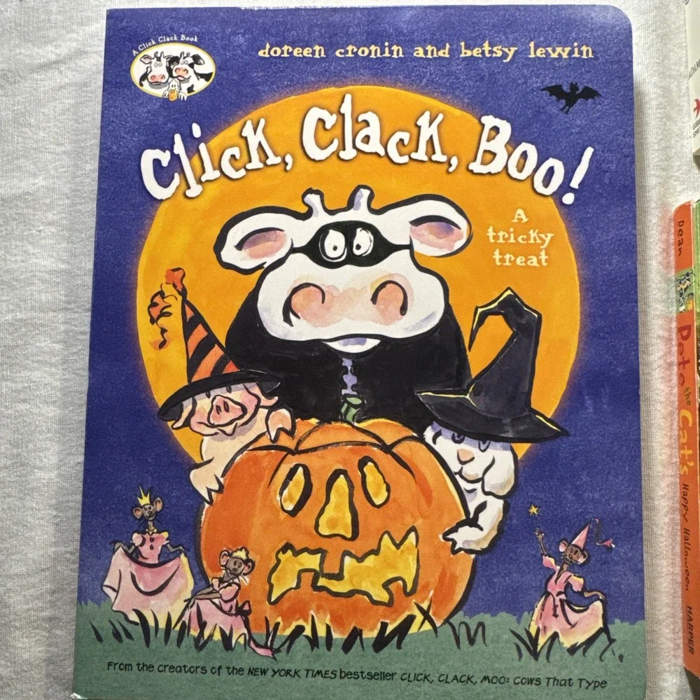 Lot of 3 Children's Halloween Books –‎ Click Clack Boo, Pete the Cat, Edgar